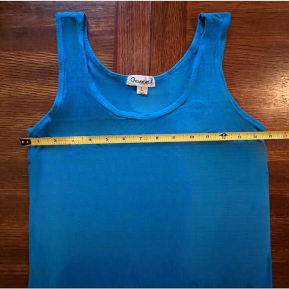 Chances R Super Soft Light Blue Sleeveless Tank Size Large - Picture 4 of 6